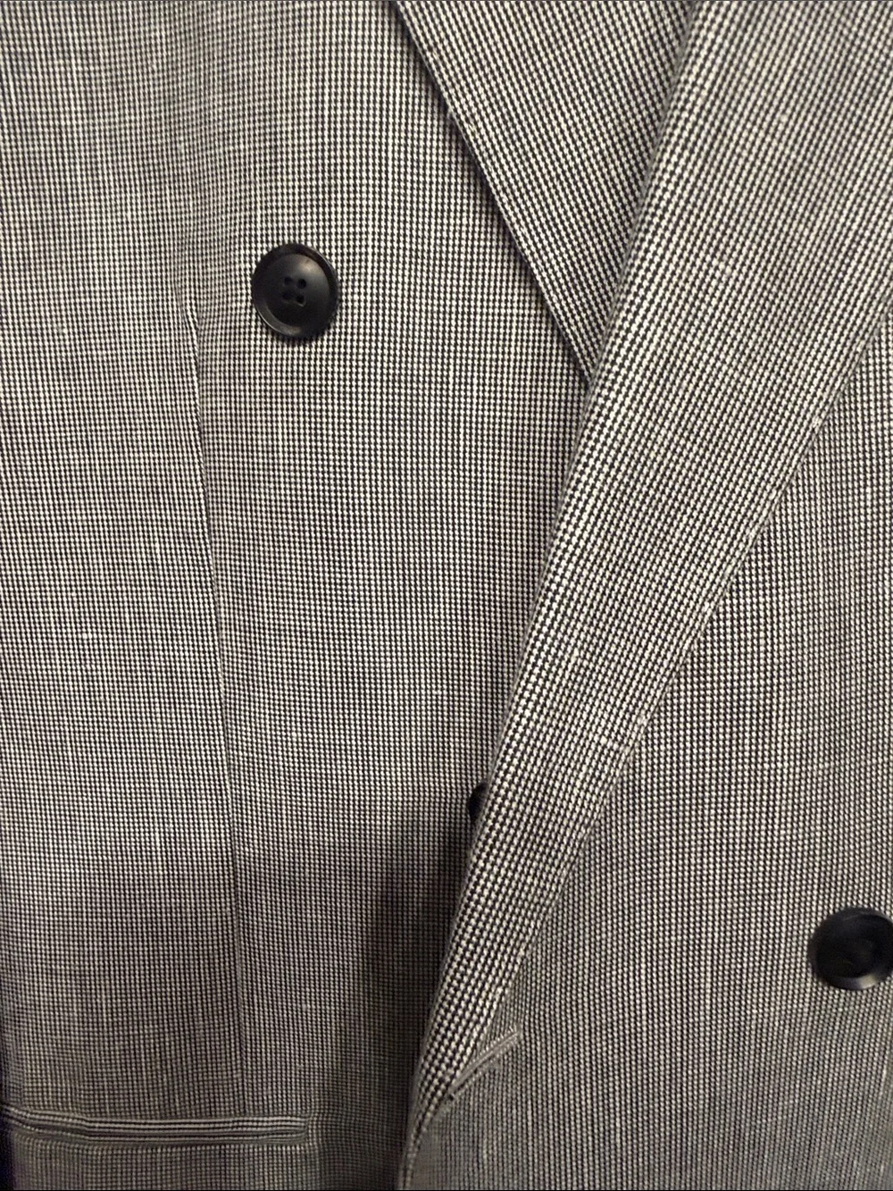 Reiss Light Gray Double-Breasted Textured Suit Blazer